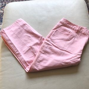 Talbots pink denim cropped jeans